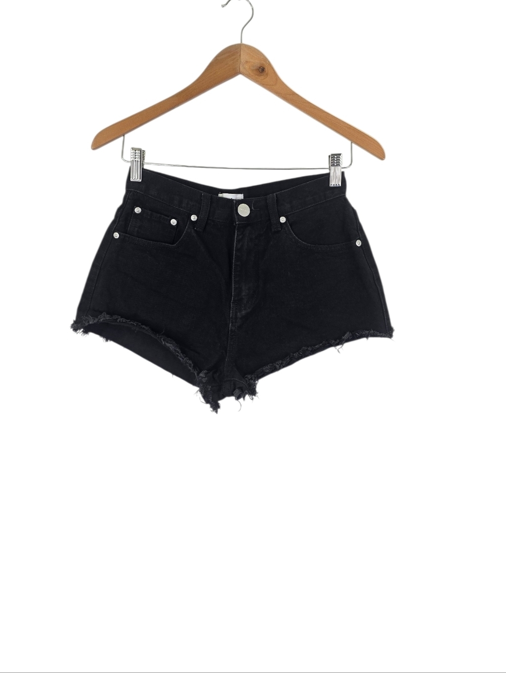 Superdown Women’s Size 26 Black Denim Cut Off Distressed Jean Shorts 100% Cotton